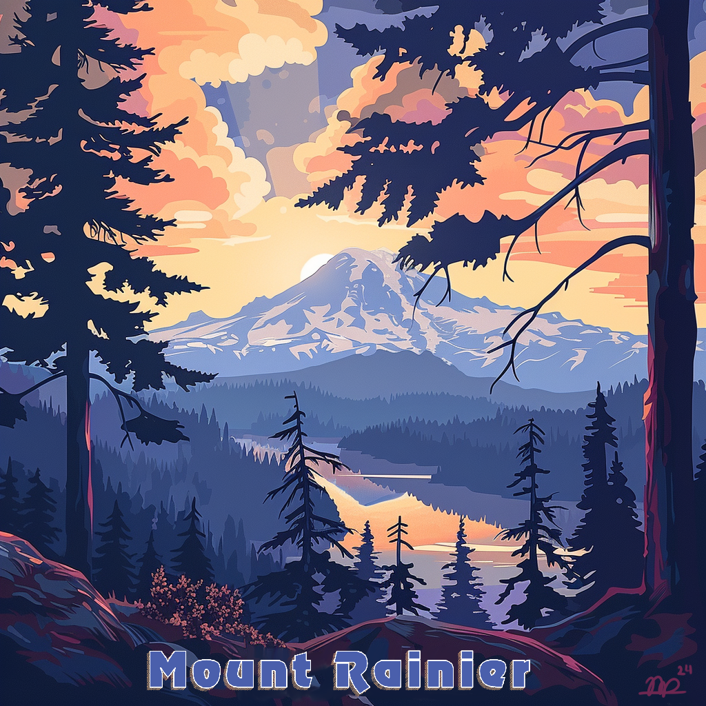 Mount Rainier Travel poster